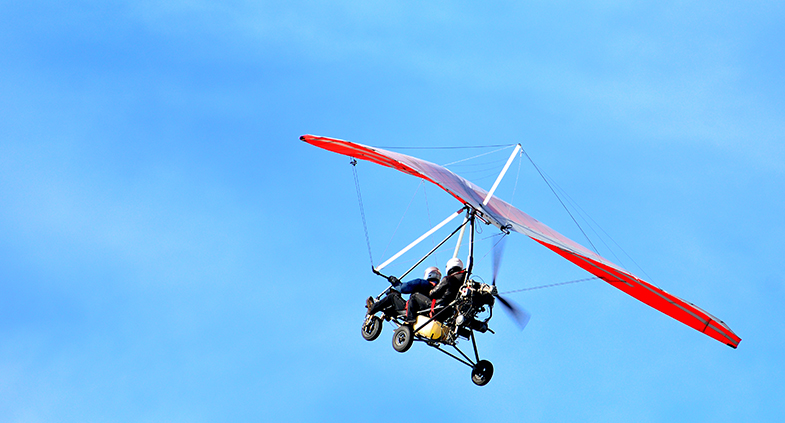 Microlight flying in city bangalore