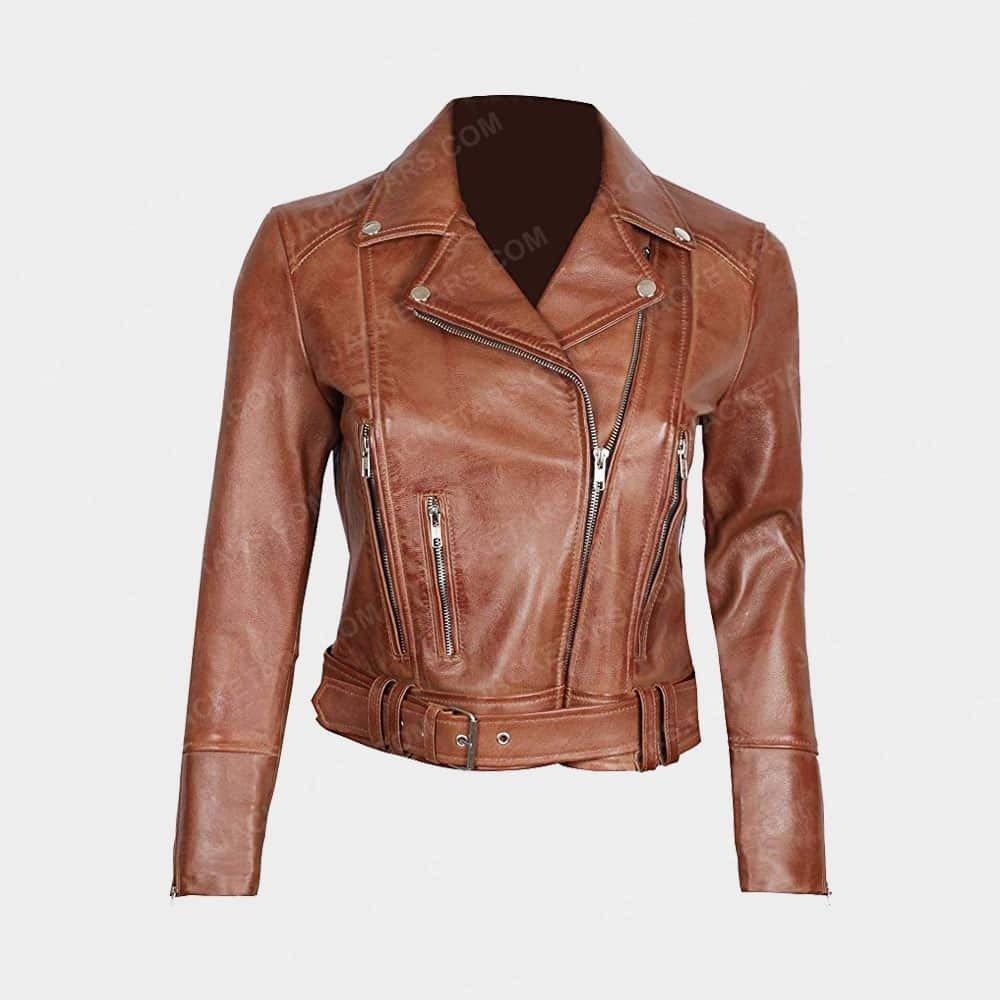 Best women leather jacket brown at jacketars